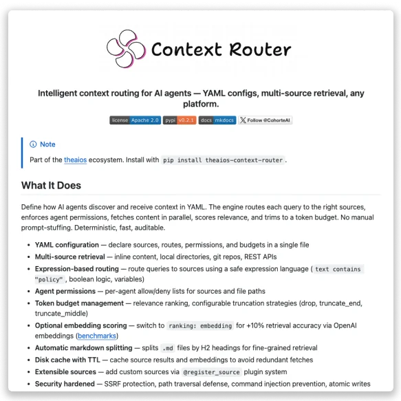 Context-Router — intelligent context routing by Charafeddine Mouzouni